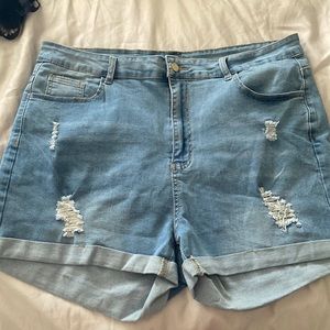 Shein curve denim shorts
